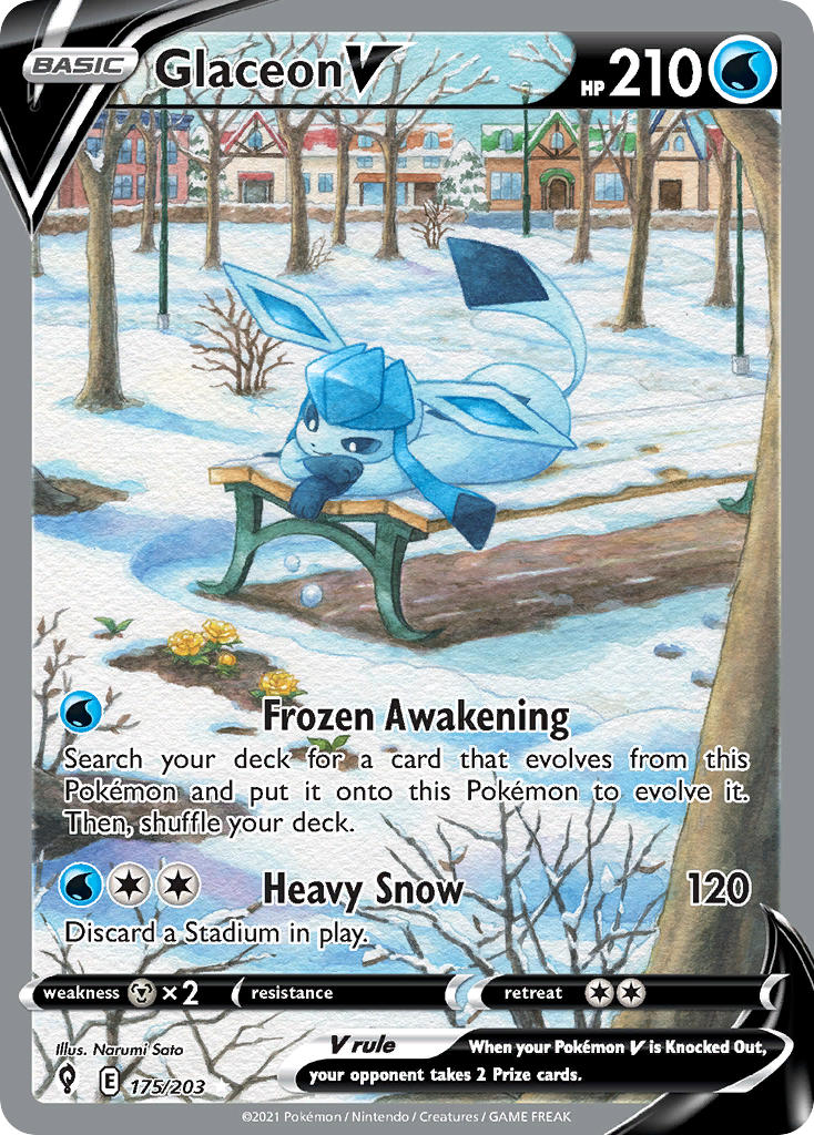 (175/203) Pokemon TCG Evolving Skies Single: Glaceon V Ultra Rare