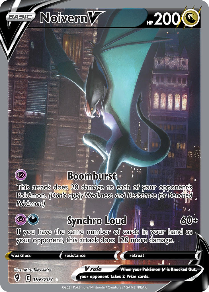 (196/203) Pokemon TCG Evolving Skies Single: Noivern V Ultra Rare