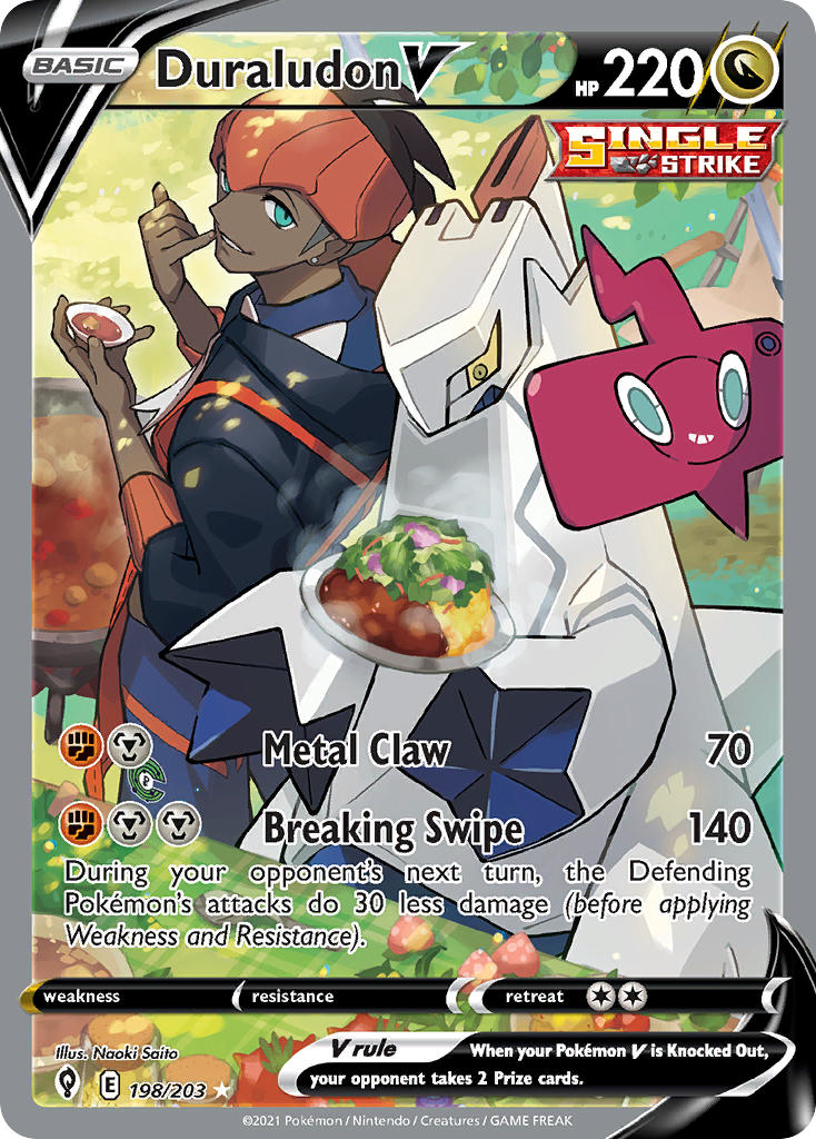 (198/203) Pokemon TCG Evolving Skies Single: Duraludon V Ultra Rare