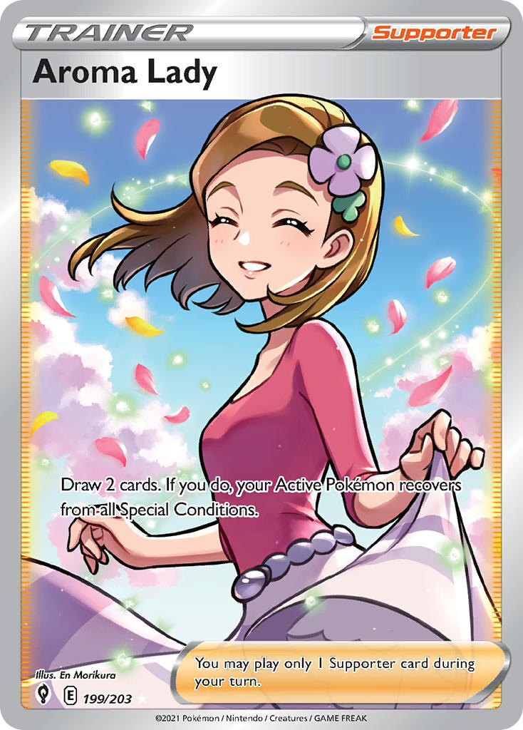 (199/203) Pokemon TCG Evolving Skies Single: Aroma Lady Ultra Rare