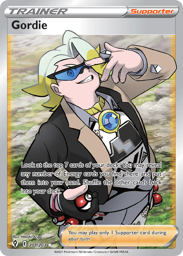 (201/203) Pokemon TCG Evolving Skies Single: Gordie Ultra Rare