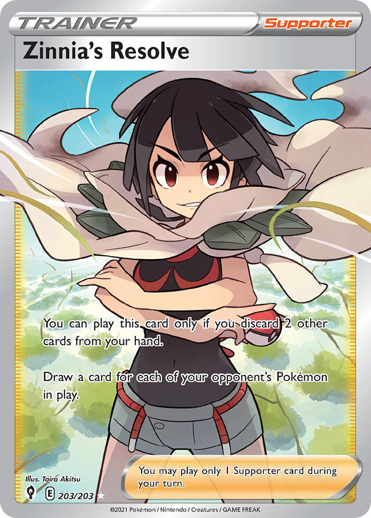 (203/203) Pokemon TCG Evolving Skies Single: Zinnia's Resolve Ultra Rare