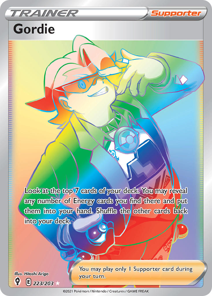 (223/203) Pokemon TCG Evolving Skies Single: Gordie Secret Rare