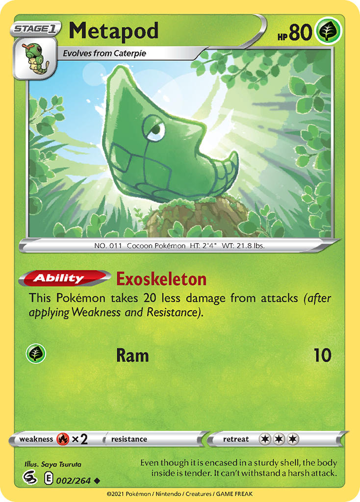 (002/264) Pokemon TCG Fusion Strike Single: Metapod Uncommon