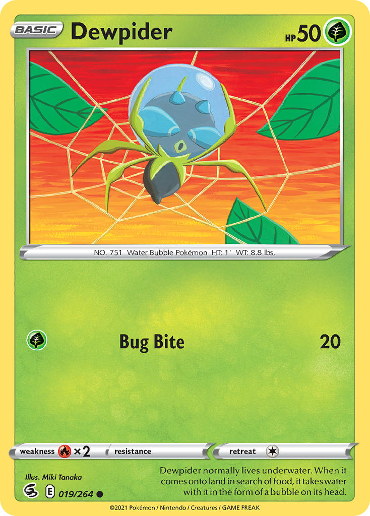 (019/264) Pokemon TCG Fusion Strike Single: Dewpider Common