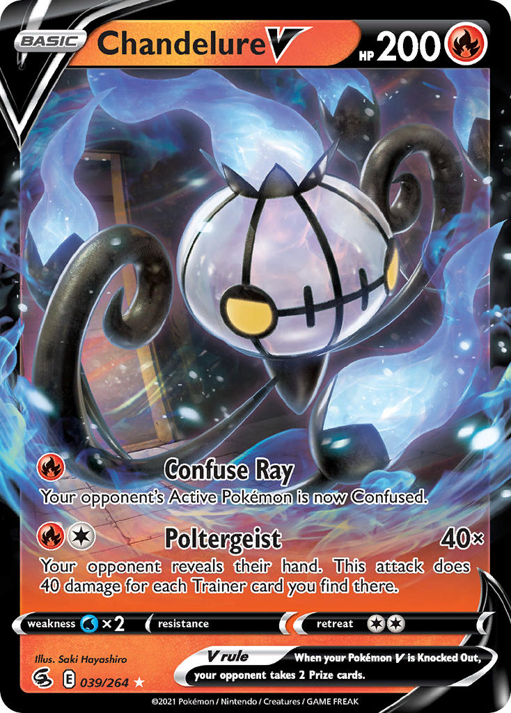 (039/264) Pokemon TCG Fusion Strike Single: Chandelure V Ultra Rare