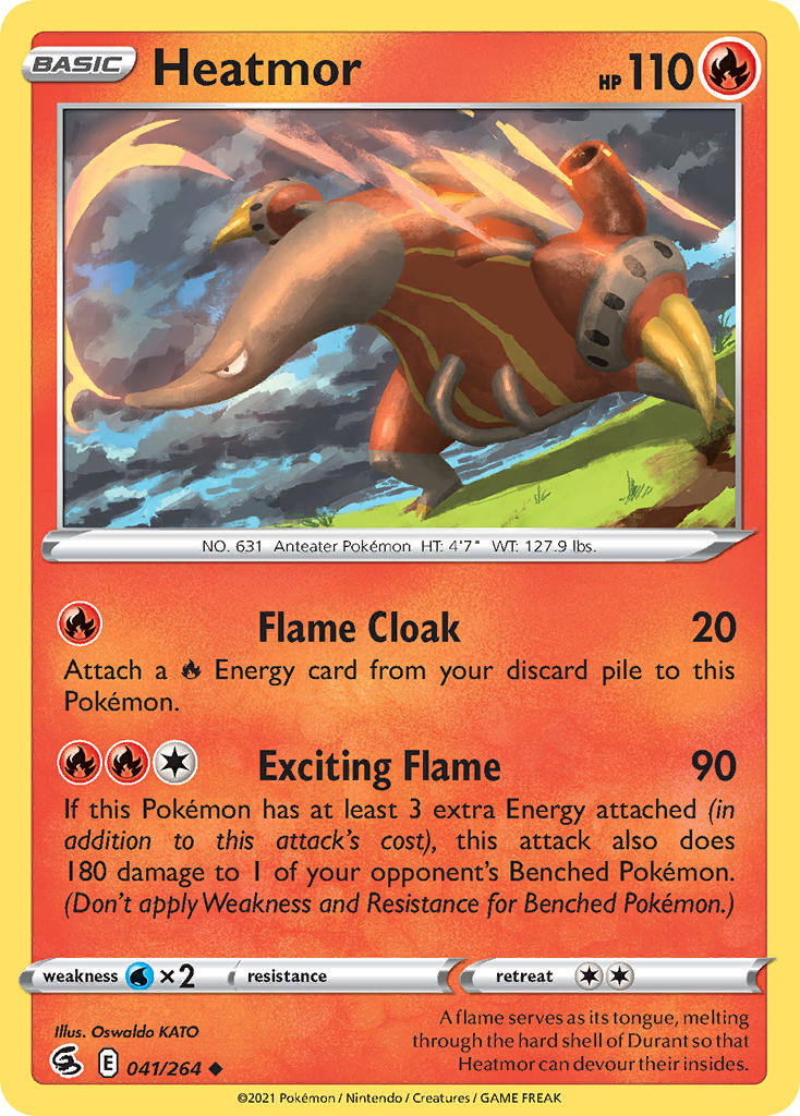 (041/264) Pokemon TCG Fusion Strike Single: Heatmor Reverse Holo Uncommon