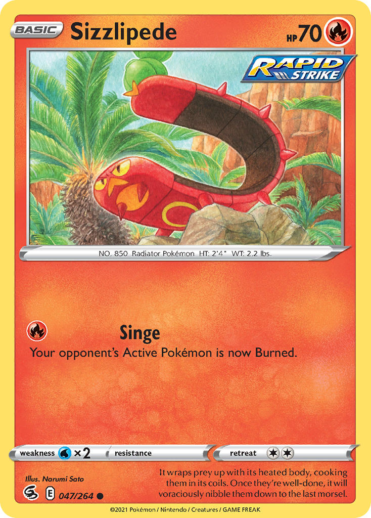 (047/264) Pokemon TCG Fusion Strike Single: Sizzlipede Common