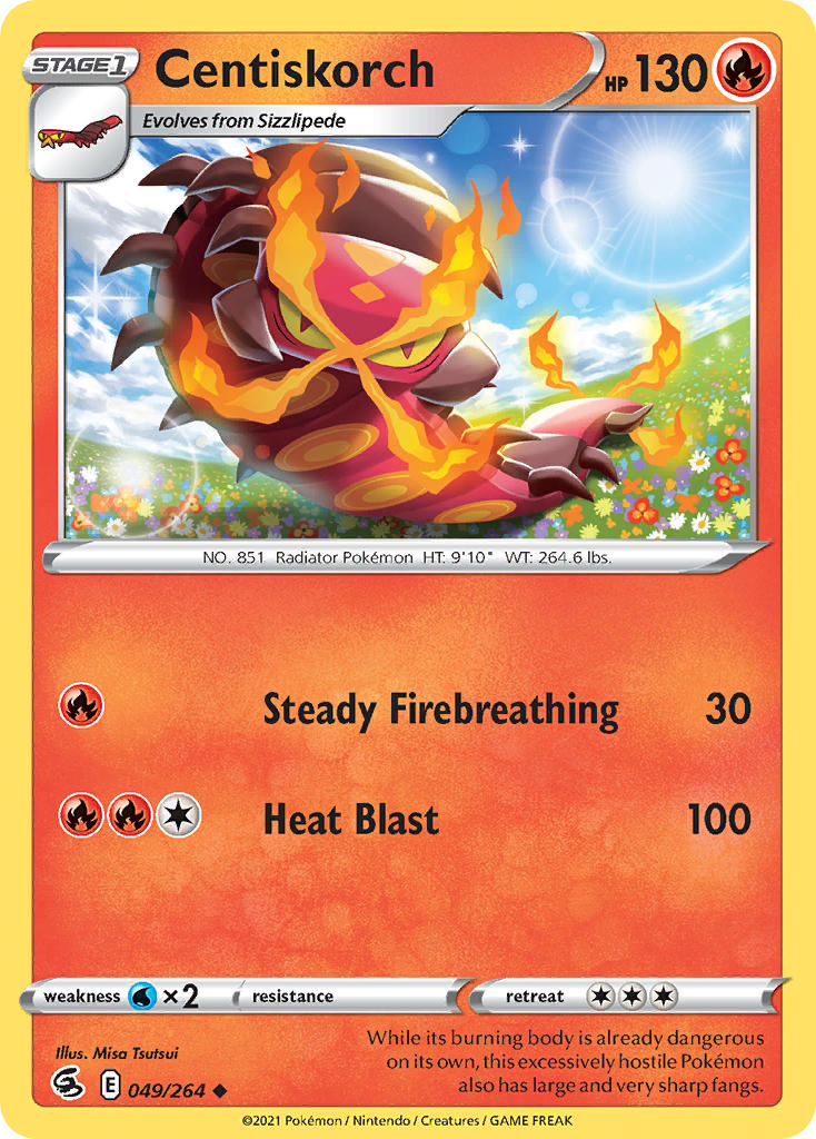 (049/264) Pokemon TCG Fusion Strike Single: Centiskorch Uncommon