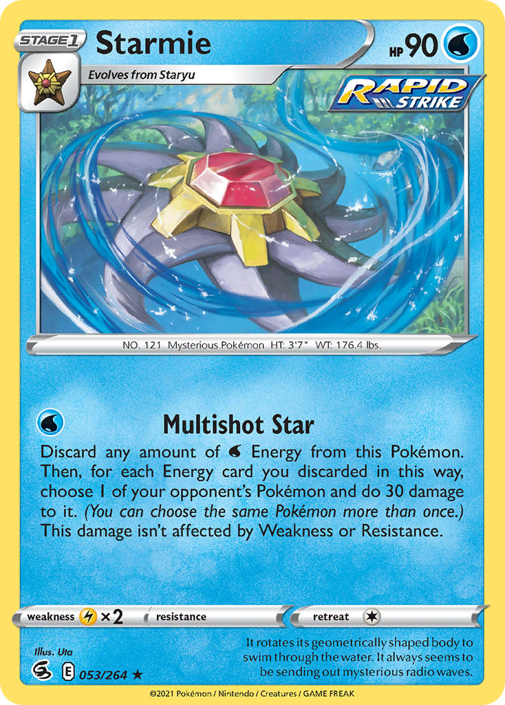 (053/264) Pokemon TCG Fusion Strike Single: Starmie Reverse Holo Holo Rare