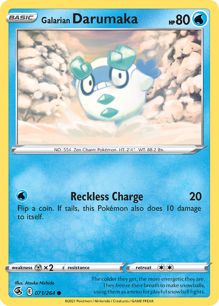 (071/264) Pokemon TCG Fusion Strike Single: Galarian Darumaka Common