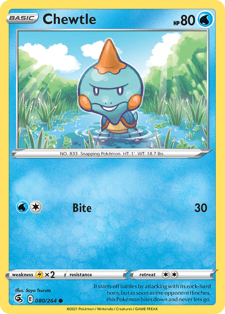 (080/264) Pokemon TCG Fusion Strike Single: Chewtle Common