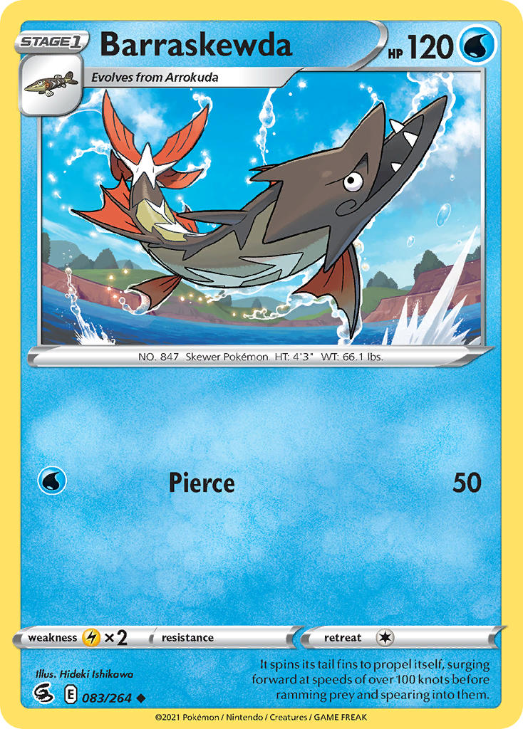 (083/264) Pokemon TCG Fusion Strike Single: Barraskewda Uncommon