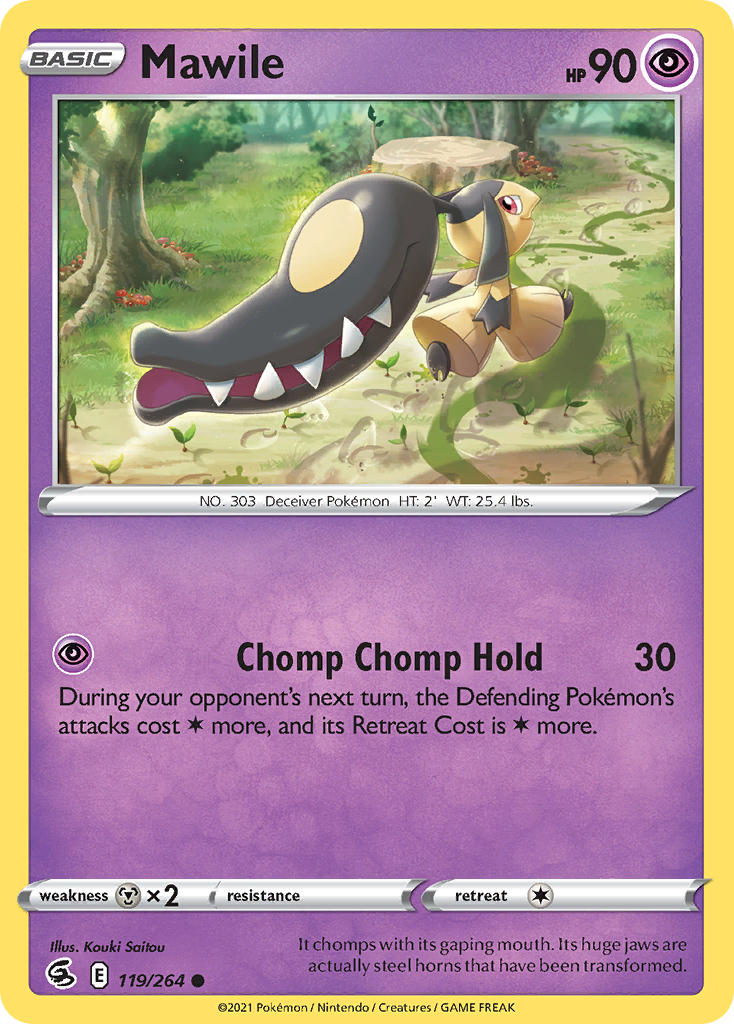 (119/264) Pokemon TCG Fusion Strike Single: Mawile Reverse Holo Common