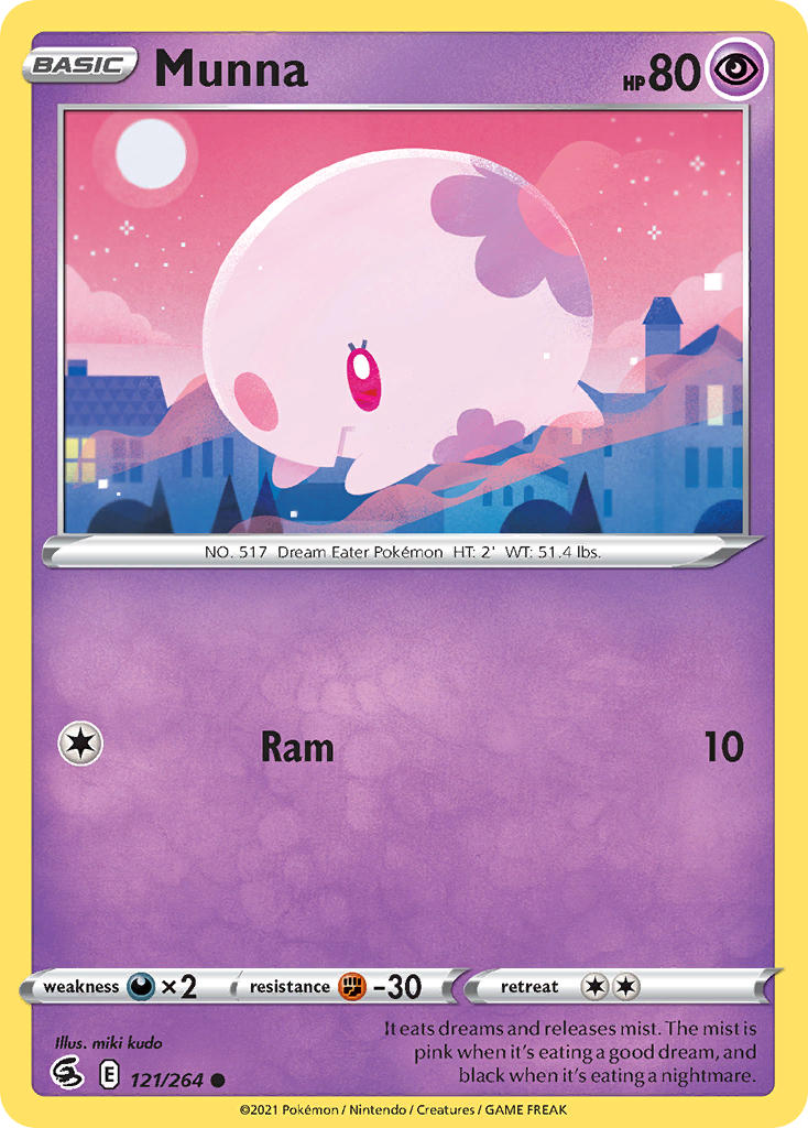 (121/264) Pokemon TCG Fusion Strike Single: Munna Common
