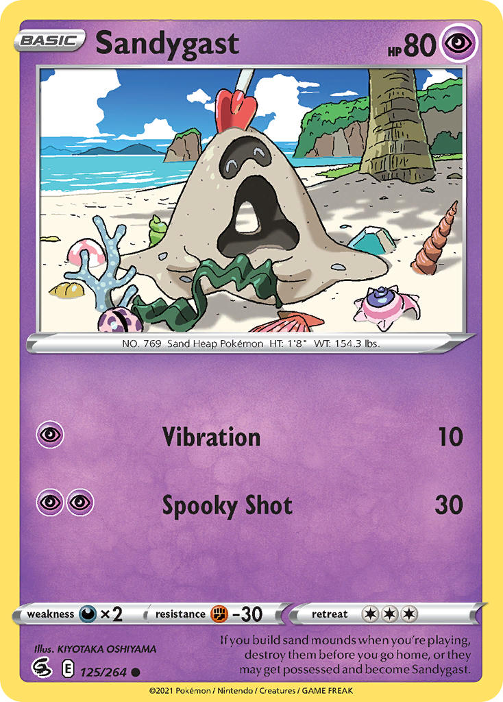 (125/264) Pokemon TCG Fusion Strike Single: Sandygast Common