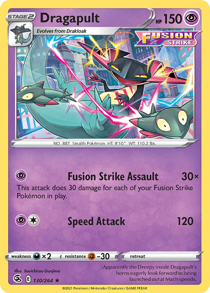 (130/264) Pokemon TCG Fusion Strike Single: Dragapult Holo Rare