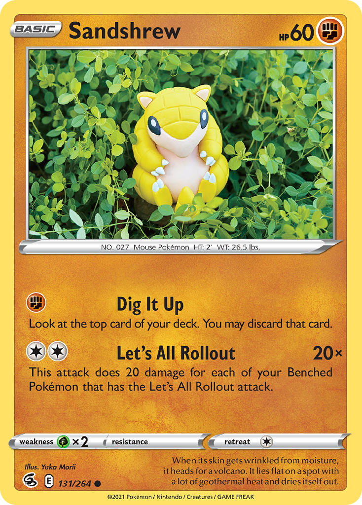 (131/264) Pokemon TCG Fusion Strike Single: Sandshrew Reverse Holo Common