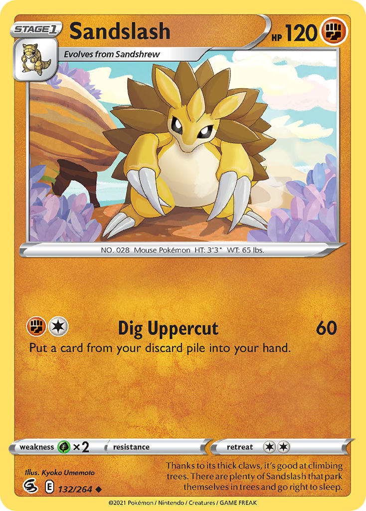 (132/264) Pokemon TCG Fusion Strike Single: Sandslash Uncommon