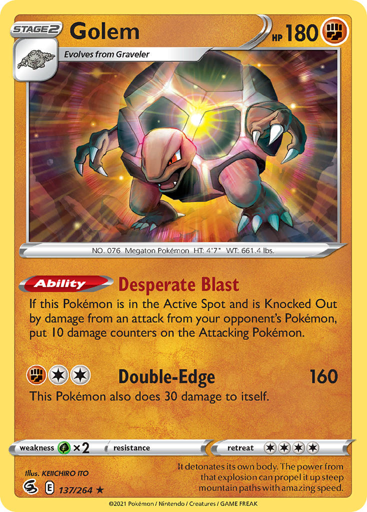 (137/264) Pokemon TCG Fusion Strike Single: Golem Rare