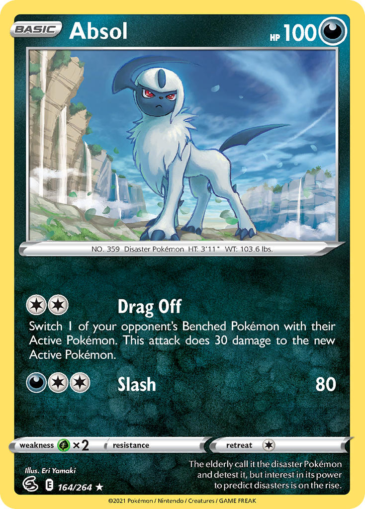 (164/264) Pokemon TCG Fusion Strike Single: Absol Reverse Holo Rare