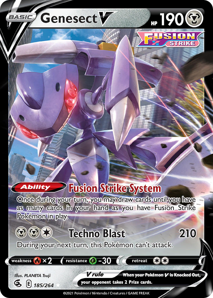 (185/264) Pokemon TCG Fusion Strike Single: Genesect V Ultra Rare