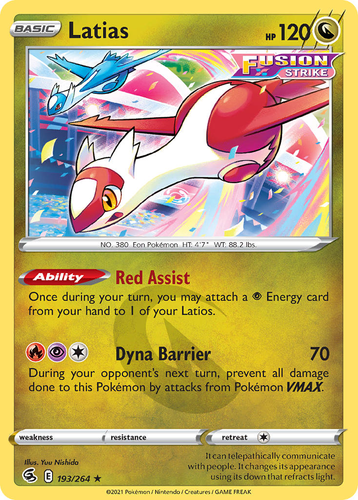 (193/264) Pokemon TCG Fusion Strike Single: Latias Rare