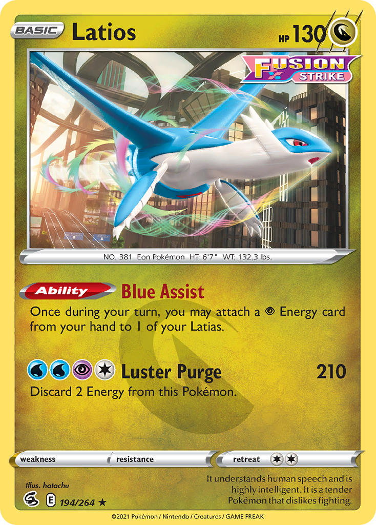 (194/264) Pokemon TCG Fusion Strike Single: Latios Reverse Holo Rare