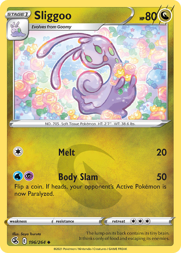 (196/264) Pokemon TCG Fusion Strike Single: Sliggoo Reverse Holo Uncommon