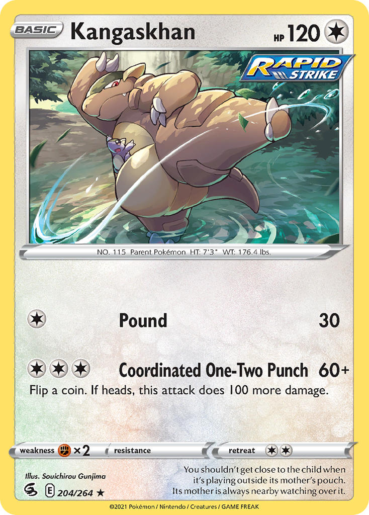 (204/264) Pokemon TCG Fusion Strike Single: Kangaskhan Rare