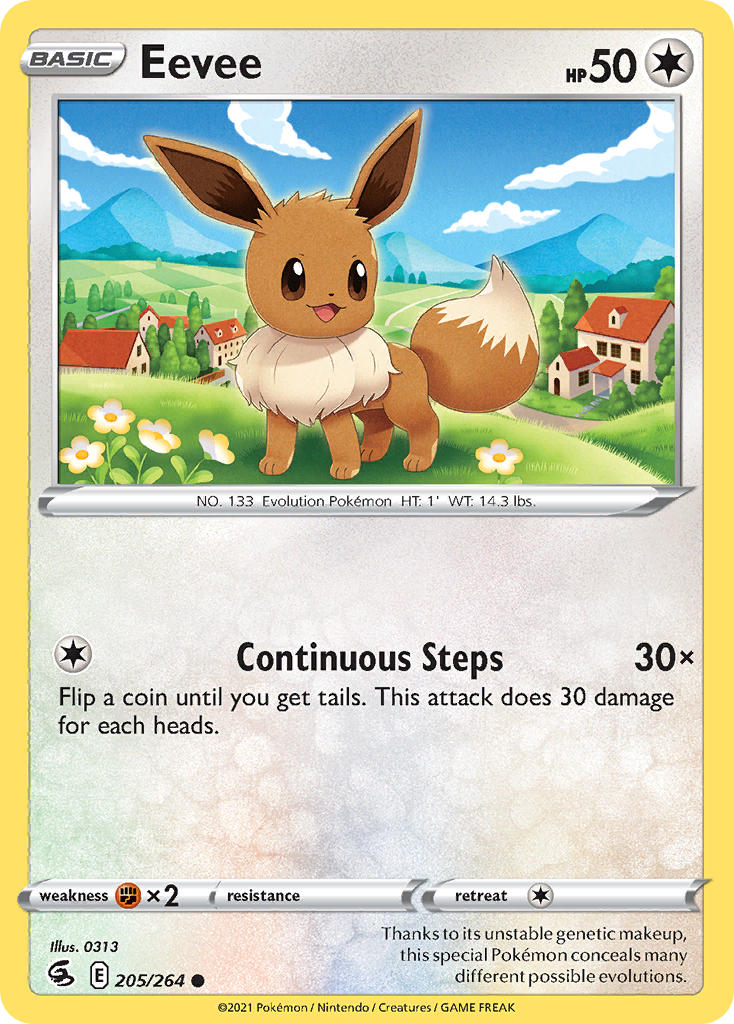 (205/264) Pokemon TCG Fusion Strike Single: Eevee Common