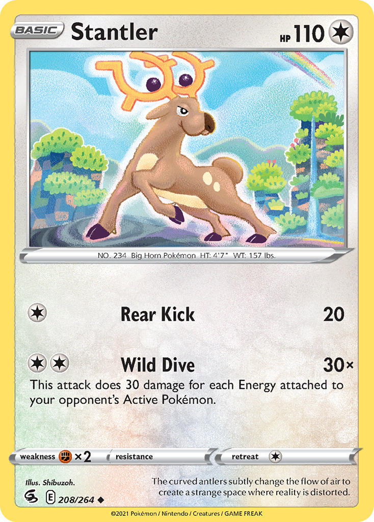 (208/264) Pokemon TCG Fusion Strike Single: Stantler Reverse Holo Uncommon