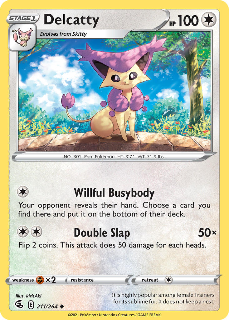 (211/264) Pokemon TCG Fusion Strike Single: Delcatty Uncommon