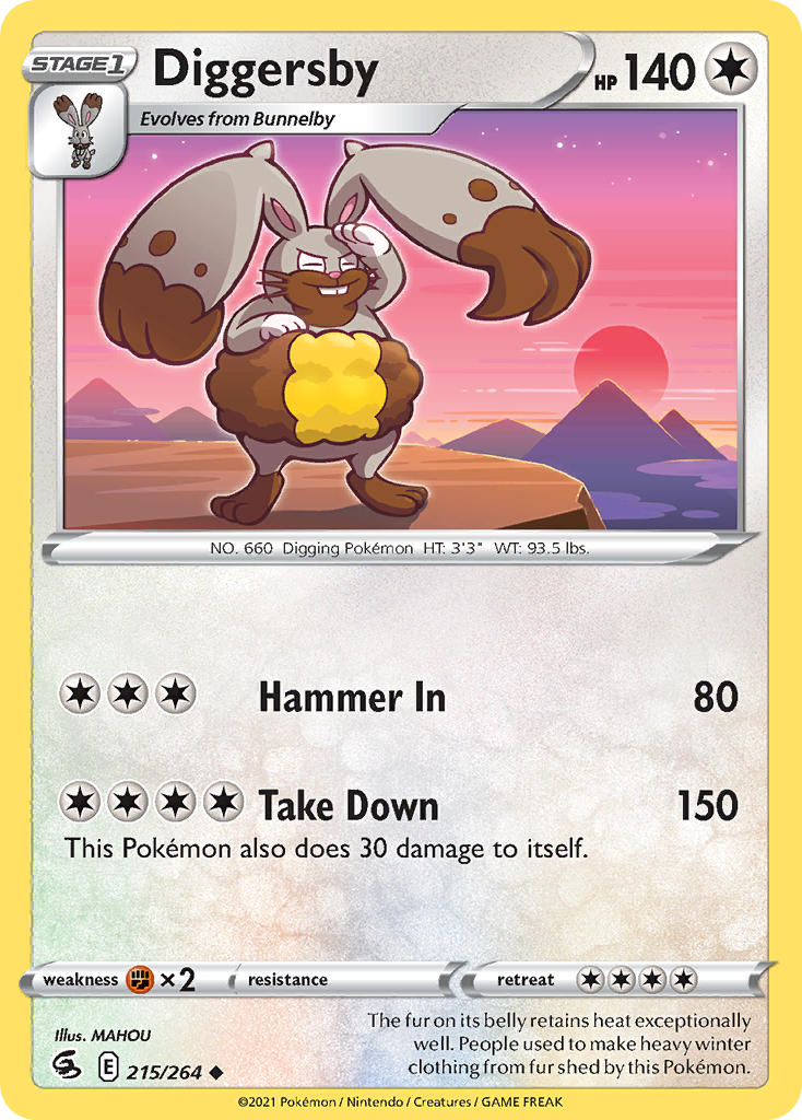 (215/264) Pokemon TCG Fusion Strike Single: Diggersby Reverse Holo Uncommon