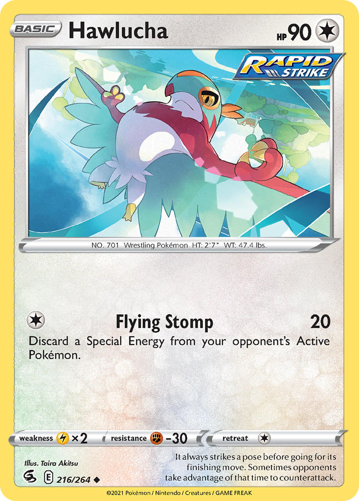 (216/264) Pokemon TCG Fusion Strike Single: Hawlucha Uncommon