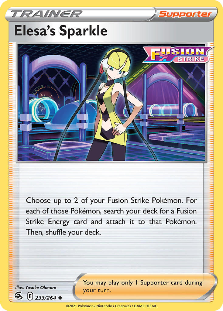 (233/264) Pokemon TCG Fusion Strike Single: Elesa's Sparkle Reverse Holo Uncommon