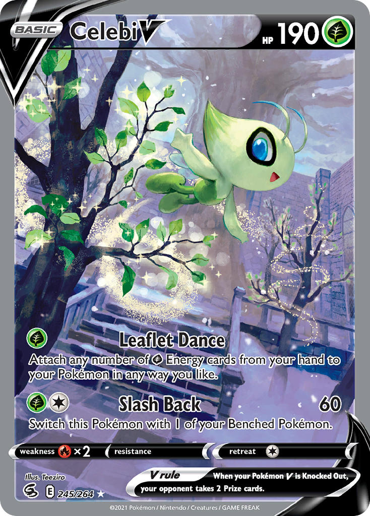 (245/264) Pokemon TCG Fusion Strike Single: Celebi V Ultra Rare