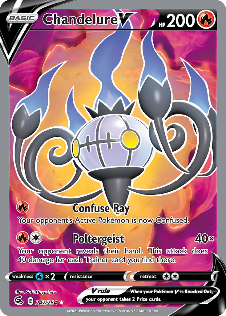 (247/264) Pokemon TCG Fusion Strike Single: Chandelure V Ultra Rare