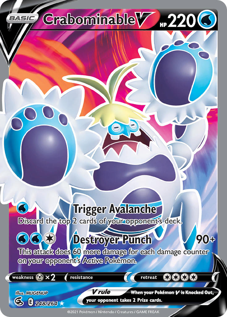 (248/264) Pokemon TCG Fusion Strike Single: Crabominable V Ultra Rare