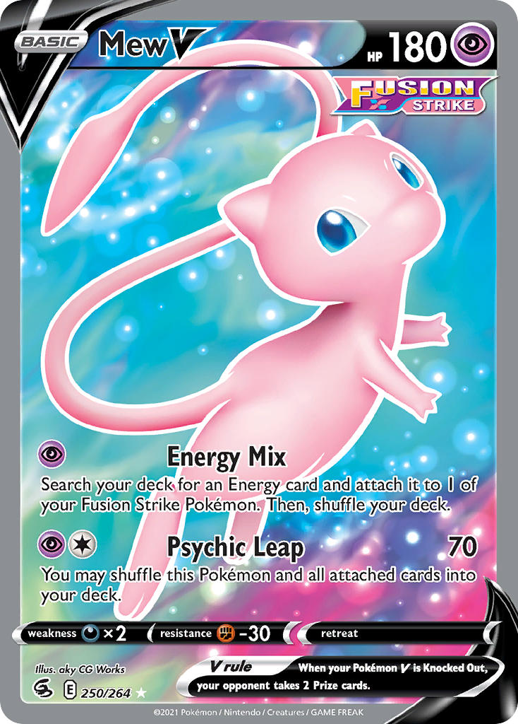 (250/264) Pokemon TCG Fusion Strike Single: Mew V Ultra Rare