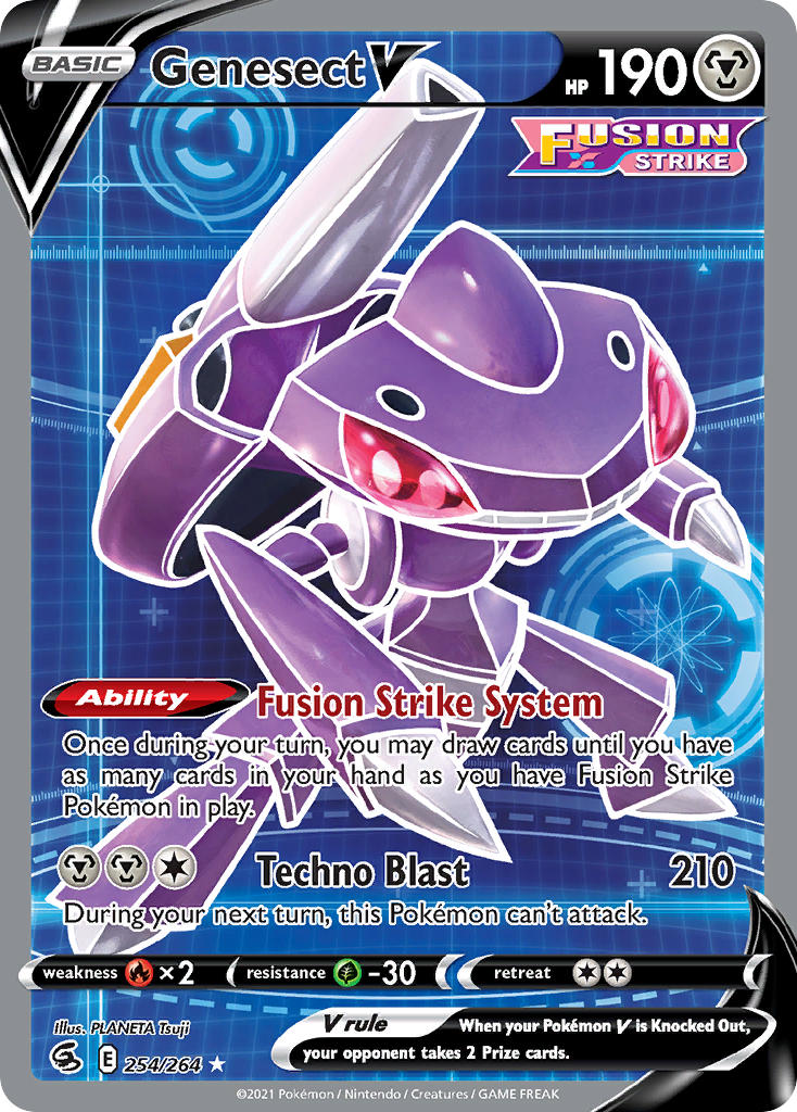 (254/264) Pokemon TCG Fusion Strike Single: Genesect V Ultra Rare