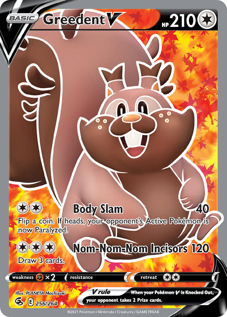 (256/264) Pokemon TCG Fusion Strike Single: Greedent V Ultra Rare