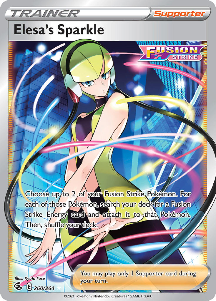 260/264) Pokemon TCG Fusion Strike Single: Elesa's Sparkle Ultra Rare Puca Puca Games 260/264) Pokemon TCG Fusion Strike Single: Elesa's Sparkle Ultra Rare Puca Puca Games