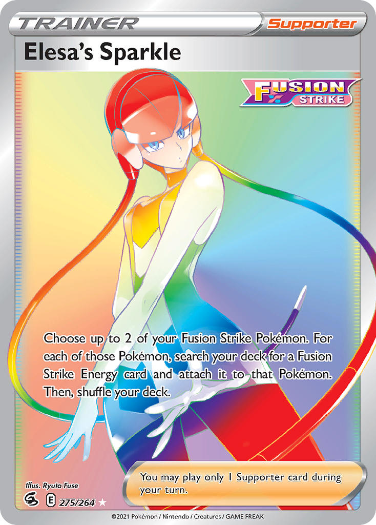 (275/264) Pokemon TCG Fusion Strike Single: Elesa's Sparkle Secret Rare