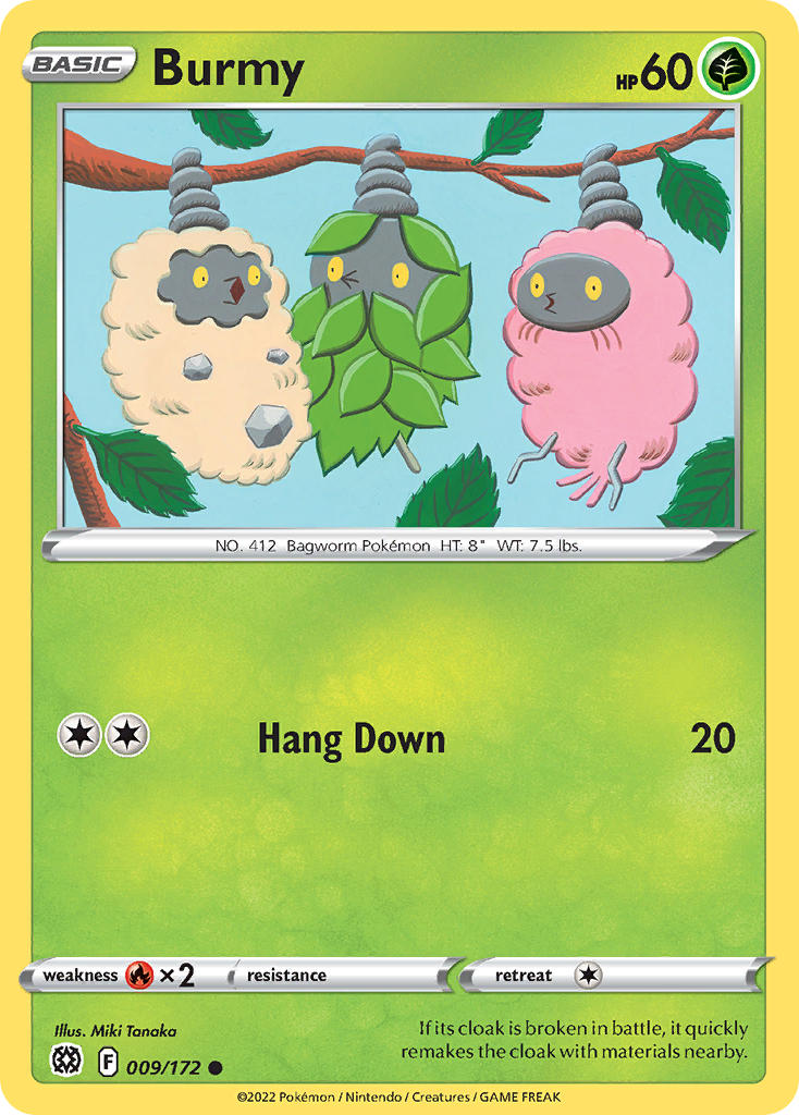 (009/172) Pokemon TCG Brilliant Stars Single: Burmy Common