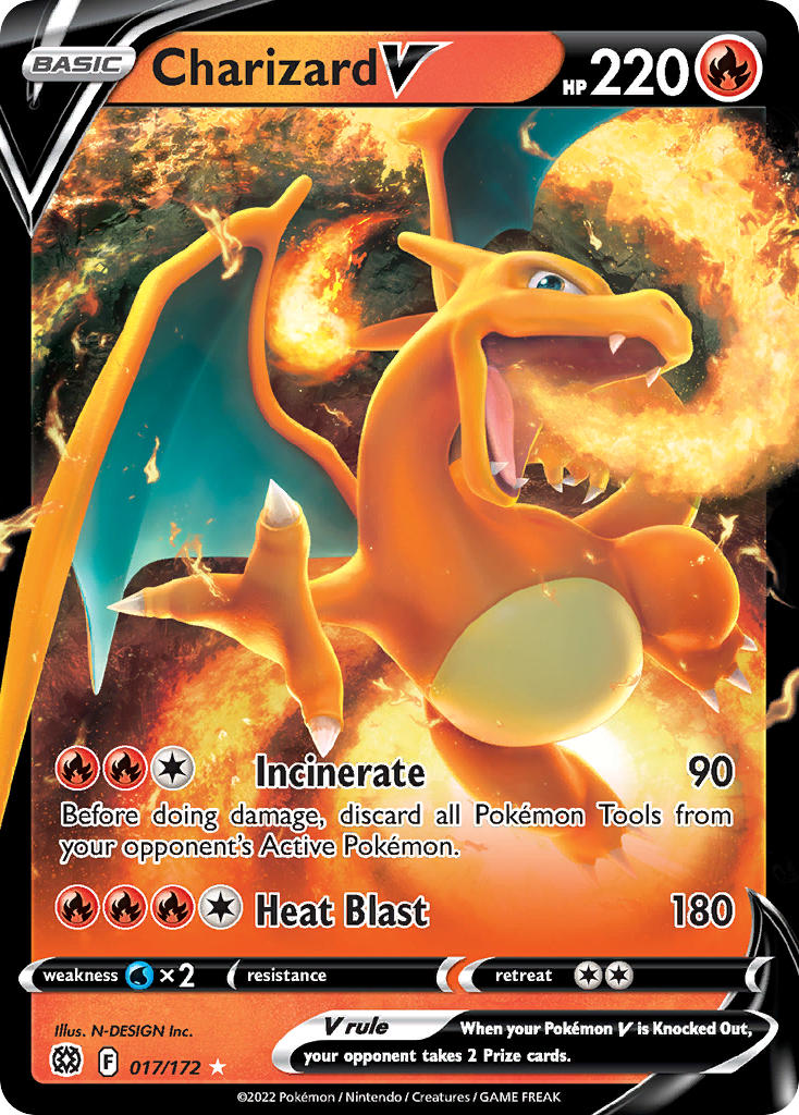 (017/172) Pokemon TCG Brilliant Stars Single: Charizard V Ultra Rare