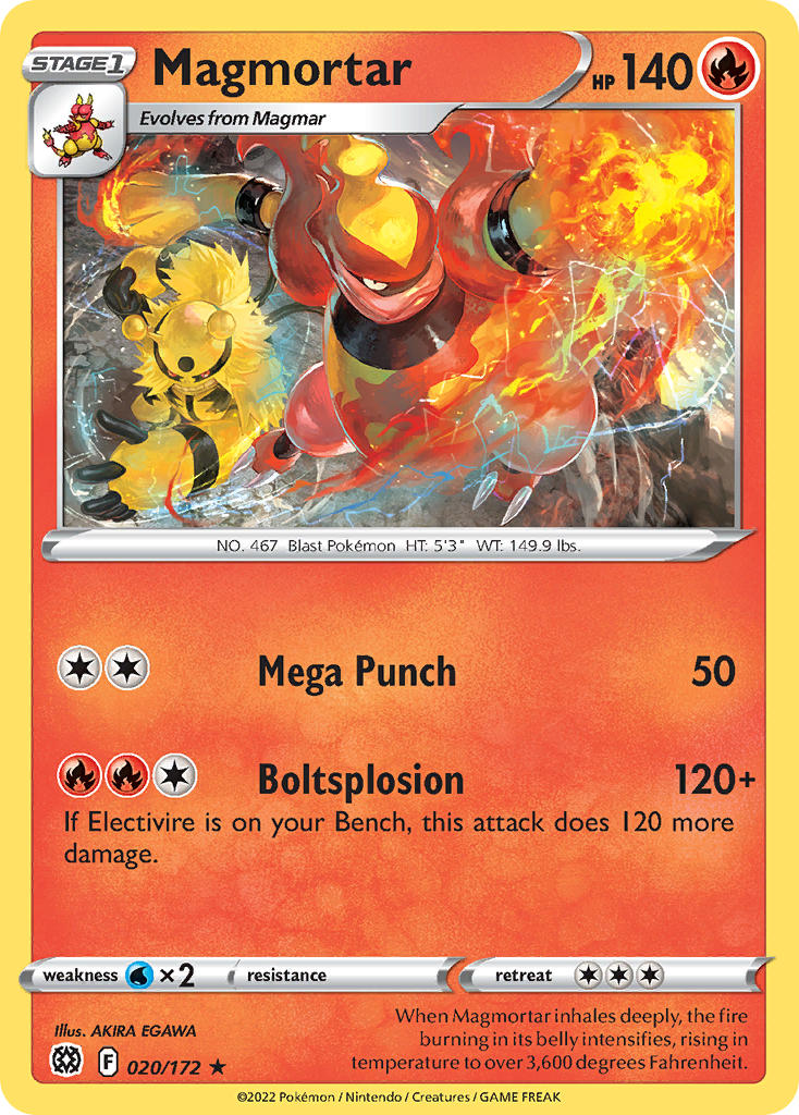(020/172) Pokemon TCG Brilliant Stars Single: Magmortar Rare