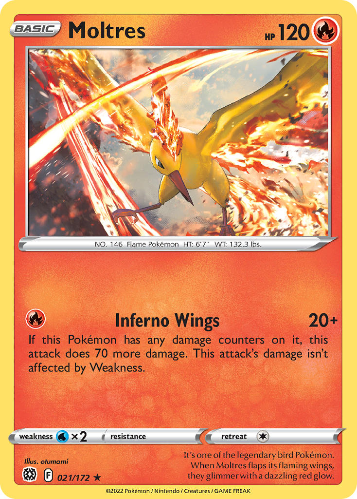 021/172) Pokemon TCG Brilliant Stars Single: Moltres Holo Rare Puca Puca Games 021/172) Pokemon TCG Brilliant Stars Single: Moltres Holo Rare Puca Puca Games