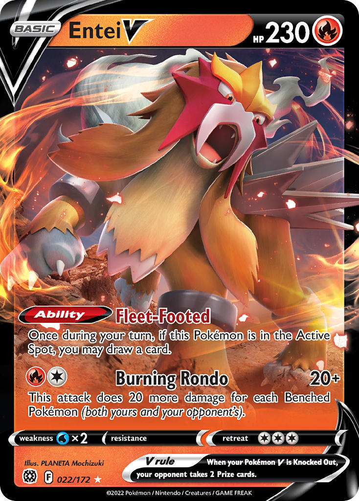 (022/172) Pokemon TCG Brilliant Stars Single: Entei V Ultra Rare