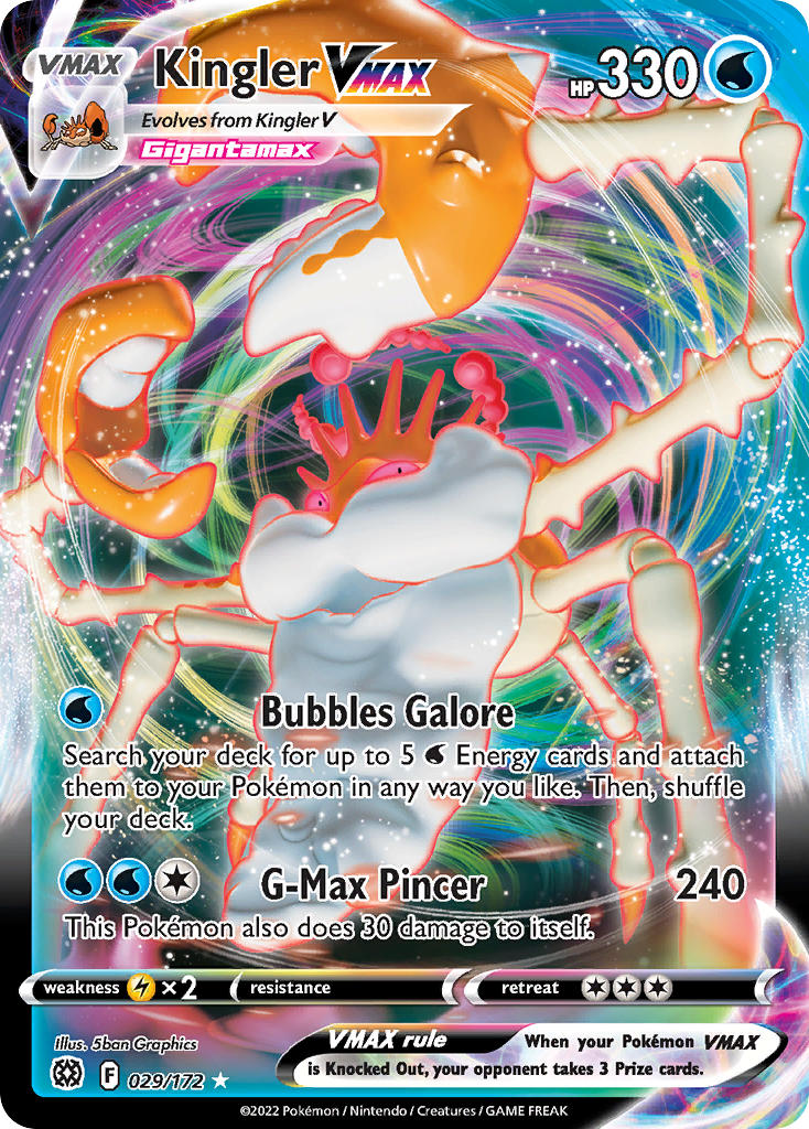 (029/172) Pokemon TCG Brilliant Stars Single: Kingler VMAX Ultra Rare